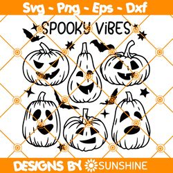 Spooky Vibes Pumpkin svg, Halloween Pumpkins SVG, Spooky Vibes Quote SVG, Jack O Lantern SVG, Halloween Svg