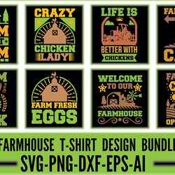 Farmhouse T-Shirt Design Bundle , svg,eps,dxf,png,ail