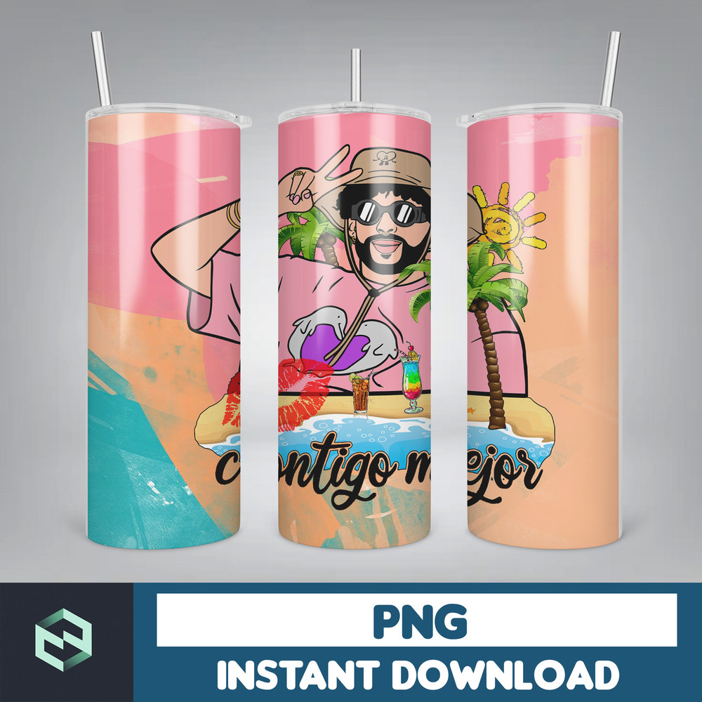 Bad Bunny Tumbler Design 20oz Tumblers Tumbler Wrap Tumbler Designs PNG Sublimation Design Benito (30).jpg