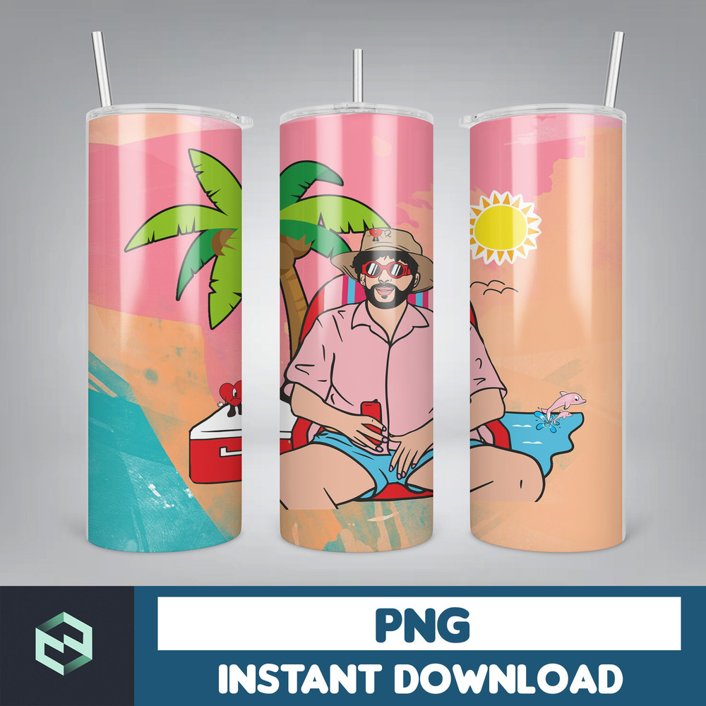 Bad Bunny Tumbler Design 20oz Tumblers Tumbler Wrap Tumbler Designs PNG Sublimation Design Benito (33).jpg