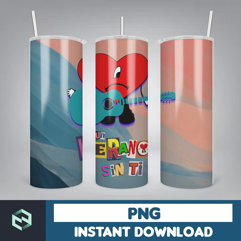 Bad Bunny Tumbler Design 20oz Tumblers Tumbler Wrap Tumbler Designs PNG Sublimation Design Benito (39).jpg