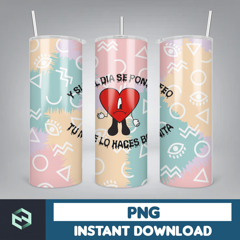 Bad Bunny Tumbler Design 20oz Tumblers Tumbler Wrap Tumbler Designs PNG Sublimation Design Benito (54).jpg