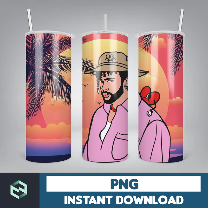 Bad Bunny Tumbler Design 20oz Tumblers Tumbler Wrap Tumbler Designs PNG Sublimation Design Benito (60).jpg