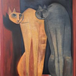 cats oil painting cat artwork on wall animals art animals oil painting on canvas