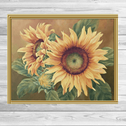 cross stitch pattern | sunflower embroidery | floral embroidery | vintage cross stitch pattern | pdf | instant download