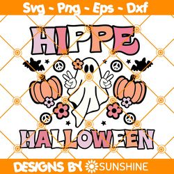 Hippie Ghost Halloween Svg, Halloween Svg, Halloween Fall Pumpkin Svg, Spooky Svg, Ghost Halloween Svg, File For Cricut