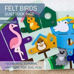 Quiet Book Page Sewing Pattern - Felt Birds