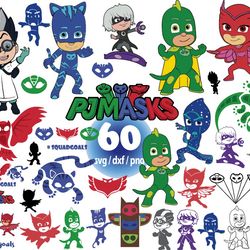 pj masks svg, owlette svg, gekko svg, catboy svg, pj masks birthday svg png