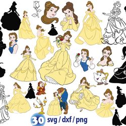 princess belle svg, disney princess svg, disney princess silhouette png