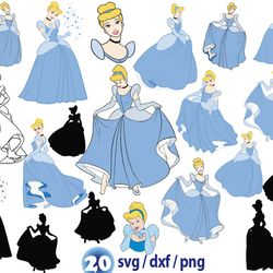 princess cinderella svg, disney princess svg, disney princess silhouette png