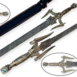 barbarians sword viking sword - hand forged damascus steel with carbon steel