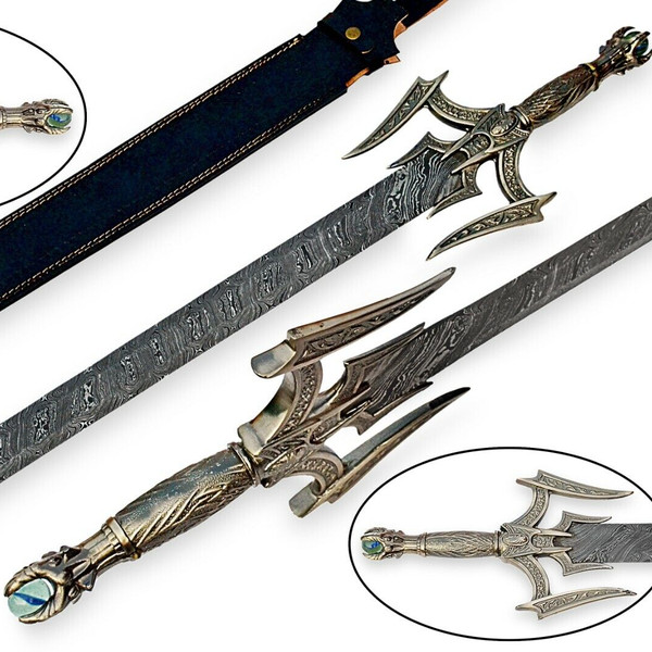 Custom Handmade HAND FORGED Damascus Steel BARBARIANS Sword VIKING SWORD near me in florida.jpg