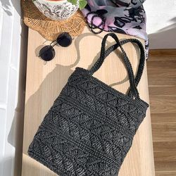 Crochet Pattern Raffia Bag, Casual Bag, Raffia Tote bag, Raffia bag, Crochet Pattern bag, Download Tutorial PDF VIDEO