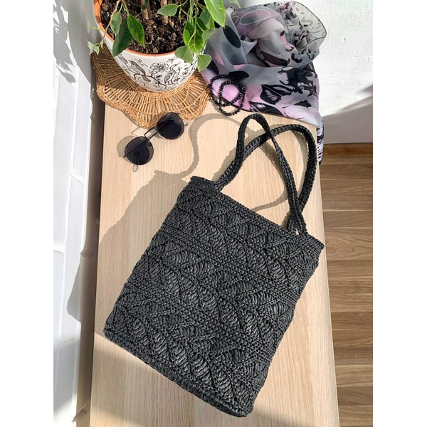 Crochet Pattern Raffia Bag, Casual Bag, Raffia Tote bag, Raf - Inspire ...