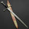 Custom handmade hand forged damascus steel narsl sword with black leather handle near me in florida.jpg