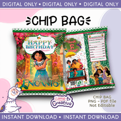 Encanto Chip Bag, Printable Birthday party, Instant Download, not editable