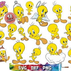 tweety bird svg bundle, tweety bird and sylvester svg, looney tunes svg