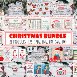 christmas bundle 21 products, christmas svg, christmas card svg
