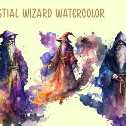 celestial wizard watercolor