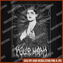 wwe your mami rhea ripley black & white portrait tarot card png, png high quality, png, digital download