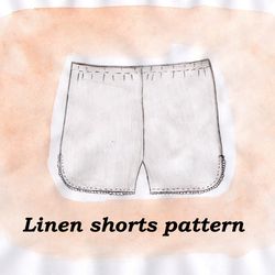 Linen shorts sewing pattern, Linen lingerie pattern, Lounge homewear sewing pattern, Cotton  underwear pattern (9 sizes)
