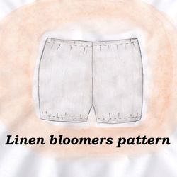 Linen bloomers sewing pattern, Linen shorts sewing pattern, Linen lingerie pattern, Cotton underwear pattern (9 sizes)