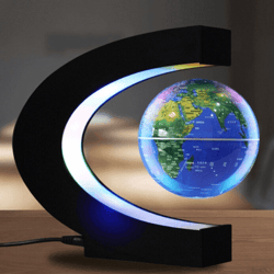 c-shaped led floating globe lamp for indoor decor