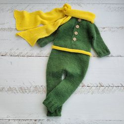 Little Prince outfit, Scarf/ romper/ belt. Newborn photo props