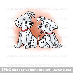 Cute Dalmatian puppies 2 Png Digital illustration Sublimation design