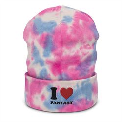 i love fantasy tie-dye beanie, olivia rodrigo 2022 hat, i heart fantasy cap, fantasy lovers hats summer caps, cool disne