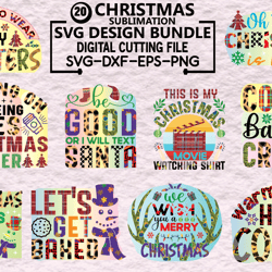 20 files christmas quotes svg bundle, xmas png, christmas cookies