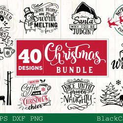 40 designs christmas svg bundle, merry christmas svg