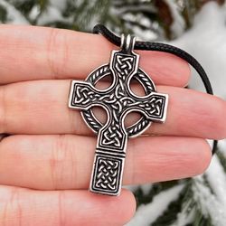 Celtic cross pendant, Sterling silver, Made to Order