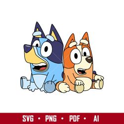 bluey and bingo heeler svg, bluey svg, cartoon svg, png pdf ai digital file