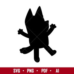 bluey silhouette svg, bluey dog svg, cartoon svg, png pdf ai digital file
