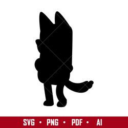 bluey mum silhouette svg, chilli mum svg, bluey svg, cartoon svg, png pdf ai digital file