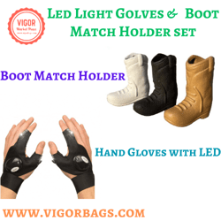 Led Light Golves & Cute Cowboy Boot Match Holder Gift Combo set(US Customers)