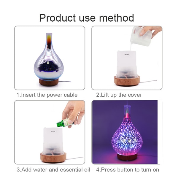 Revitalizing and Modern 3D Glass Diffuser: Soothing - Inspire Uplift