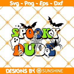 Spooky Dude Svg Png, Halloween Svg, Fall Svg, Autumn Svg, Boo Svg, Boho Wavy Stacked Svg, File For Cricut