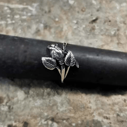 Silver rose ring, Sterling Silver