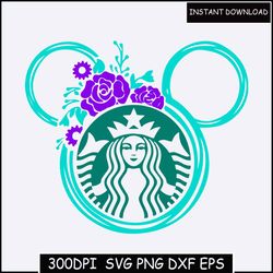 Mickey Starbuck Svg, Minnie Floral Svg, Starbuck Svg, Mickey and Minnie Svg, Starbuck Logo Svg, Venti and Tumbler