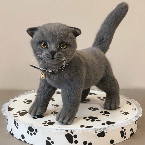 Gray Kitten Collectible Realistic Cat Toy Inspire Uplift Gray kitten collectible realistic cat toy inspire uplift