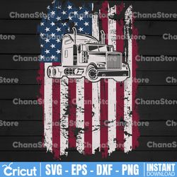 Trucker Flag PNG, Distressed American Flag, US Semi Truck PNG File, Truck png, Semi Truck png, sublimation,