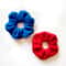 Handknit Red Scrunchies for women Christmas gift for her Gift for women Valentine day gifts Blue Scrunchie