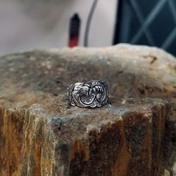 Panther ring with cubic zirkonia made of 925 sterling silver