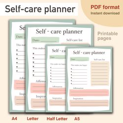 Self-care Checklist, Self-care planner, Self-care Checklist Printable, Self-care template printable, Self-care planner P