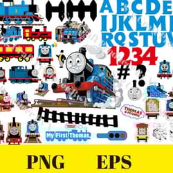 thomas the train svg, thomas and friends svg, locomotive thomas svg, thomas the train birthday invitation svg, train svg