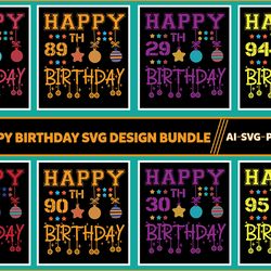 Happy Birthday SVG Design Bundle V-2