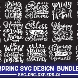 Spring Svg, Spring Svg Bundle, Easter Svg, Spring Design for Shirts, Spring Quotes, Spring Cut Files, Cricut, Silhouette