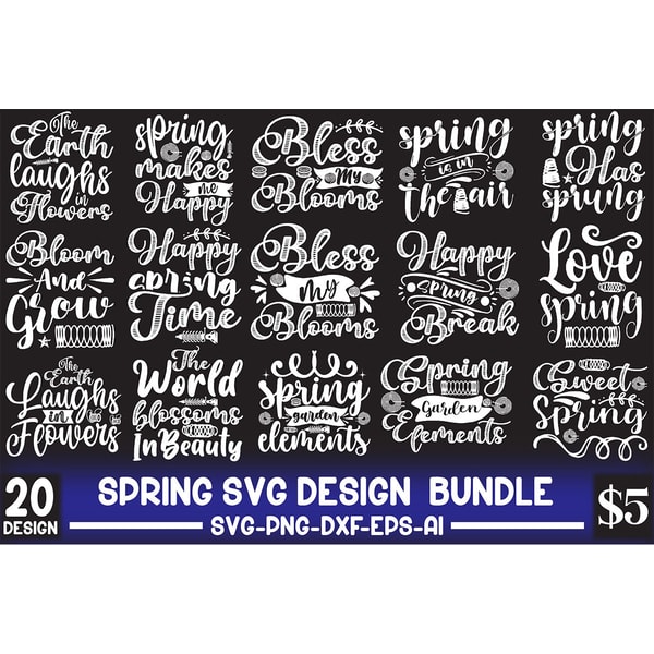 Spring Svg, Spring Svg Bundle, Easter Svg, Spring Design for | Inspire ...
